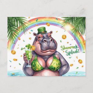 Cartes Pour Fêtes Annuelles Fête de la Saint-Patrick, fête hippo au bord de la