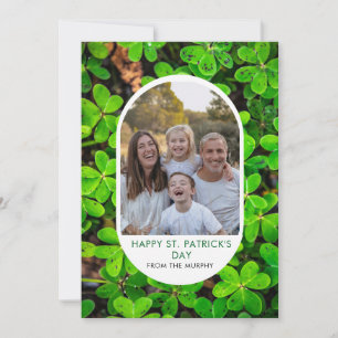 Cartes Pour Fêtes Annuelles Fête de la Saint-Patrick Photo de Trèfle Simple Él