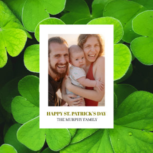Cartes Pour Fêtes Annuelles Fête de la Saint-Patrick Photo de Trèfle Simple Él