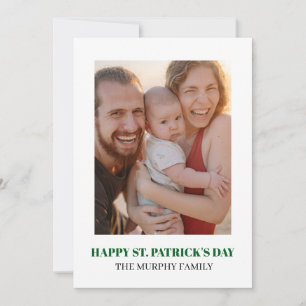Cartes Pour Fêtes Annuelles Fête de la Saint-Patrick Photo Trèfle Simple Éléga