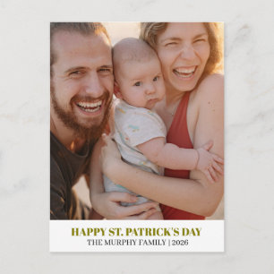 Cartes Pour Fêtes Annuelles Fête de la Saint-Patrick Photo Trèfle Simple Éléga