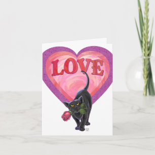 Cartes Pour Fêtes Annuelles Fête de la Saint-Valentin au chat noir