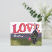 Cartes Pour Fêtes Annuelles Fête de la Saint-Valentin au chat noir (Debout devant)