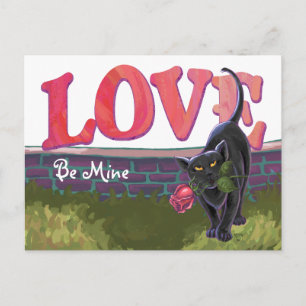 Cartes Pour Fêtes Annuelles Fête de la Saint-Valentin au chat noir
