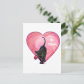 Cartes Pour Fêtes Annuelles Fête de la Saint-Valentin au chat noir (Debout devant)