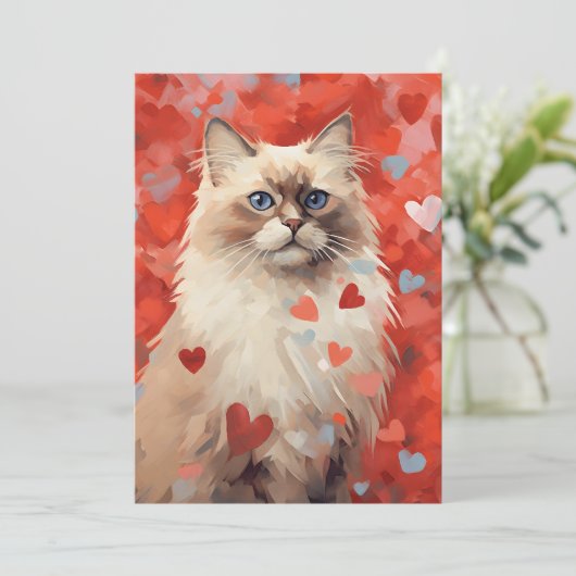 Cartes Pour Fêtes Annuelles Fête de la Saint Valentin de Birman cat (Debout devant)