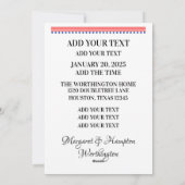 Cartes Pour Fêtes Annuelles Fête de l'inauguration (Dos)