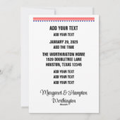 Cartes Pour Fêtes Annuelles Fête de l'inauguration (Dos)