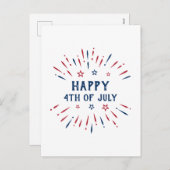 Cartes Pour Fêtes Annuelles Fête de l'Indépendance 4 juillet patriotique améri (Devant / Derrière)