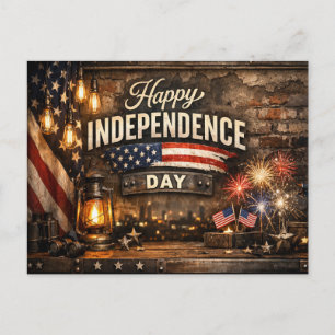 Cartes Pour Fêtes Annuelles Fête de l'Indépendance Chic Industriel