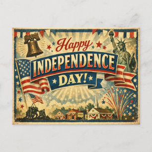 Cartes Pour Fêtes Annuelles Fête de l'Indépendance Retro Americana
