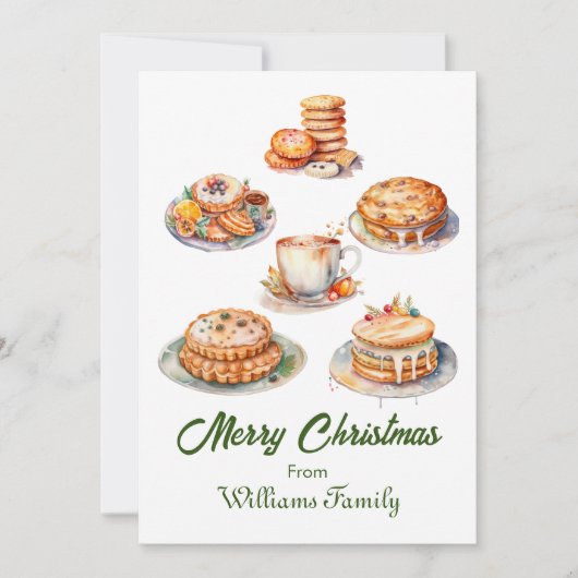 Cartes Pour Fêtes Annuelles Fête de Noël Aquarelle (Devant)