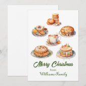 Cartes Pour Fêtes Annuelles Fête de Noël Aquarelle (Devant / Derrière)