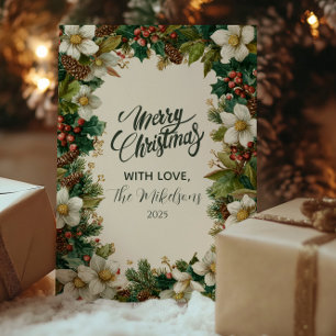Cartes Pour Fêtes Annuelles Fête de Noël aux Baies Rustiques d'Hiver