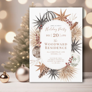 Cartes Pour Fêtes Annuelles Fête de Noël Botanique Bohème Rustique