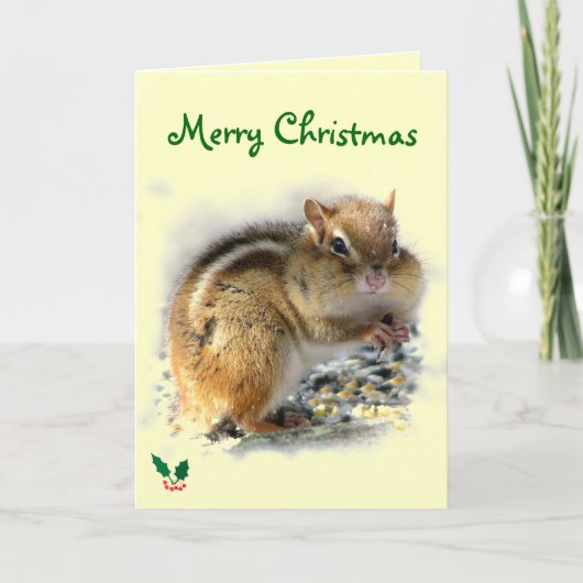 Cartes Pour Fêtes Annuelles Fête de Noël Chipmunk (Devant)