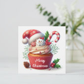 Cartes Pour Fêtes Annuelles Fête de Noël Cupcake Simple (Debout devant)