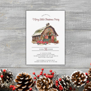 Cartes Pour Fêtes Annuelles Fête de Noël de la grange au camion rouge rustique