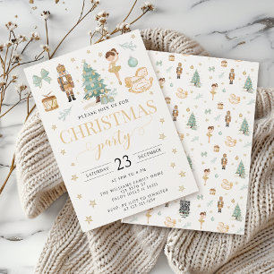 Cartes Pour Fêtes Annuelles Fête de Noël de la Noisette d'or turquoise