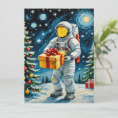 Cartes Pour Fêtes Annuelles Fête de Noël de l'astronaute (Debout devant)