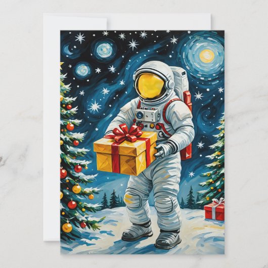 Cartes Pour Fêtes Annuelles Fête de Noël de l'astronaute (Devant)