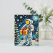 Cartes Pour Fêtes Annuelles Fête de Noël de l'astronaute (Debout devant)