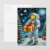 Cartes Pour Fêtes Annuelles Fête de Noël de l'astronaute (Devant / Derrière)