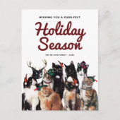 Cartes Pour Fêtes Annuelles Fête de Noël des Chats d'aquarelle (Devant)