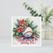 Cartes Pour Fêtes Annuelles Fête de Noël du baseball (Debout devant)