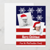 Cartes Pour Fêtes Annuelles Fête de Noël du drapeau américain (Devant / Derrière)
