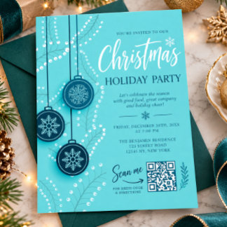 Cartes Pour Fêtes Annuelles Fête de Noël Flocon de Neige Turquoise