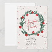 Cartes Pour Fêtes Annuelles Fête de Noël Illustrée Rouge et Verte (Devant / Derrière)