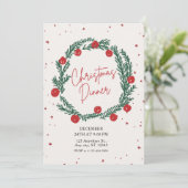 Cartes Pour Fêtes Annuelles Fête de Noël Illustrée Rouge et Verte (Debout devant)