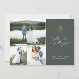 Cartes Pour Fêtes Annuelles Fête de Noël Mariée et brillante Multi-Photo