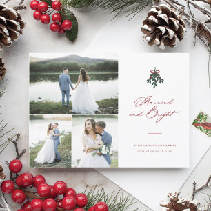 Cartes Pour Fêtes Annuelles Fête de Noël Mariée et brillante Multi-Photo