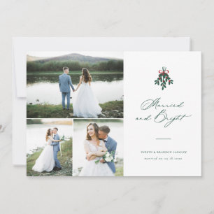 Cartes Pour Fêtes Annuelles Fête de Noël Mariée et brillante Multi-Photo