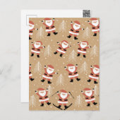 Cartes Pour Fêtes Annuelles Fête de Noël Père Noël Snowy (Devant / Derrière)