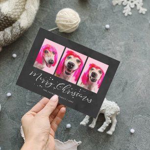 Cartes Pour Fêtes Annuelles Fête de Noël personnalisée avec 3 photos d'animaux