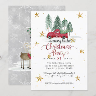 Cartes Pour Fêtes Annuelles Fête de Noël Petite Joyeuse Gnomes Camion Rouge Fe
