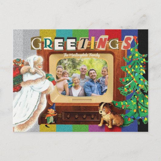 Cartes Pour Fêtes Annuelles Fête de Noël Retro Modern (Devant)