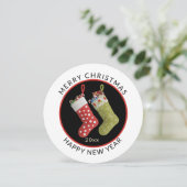 Cartes Pour Fêtes Annuelles Fête de Noël unique, minimum, ronde (Debout devant)