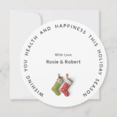 Cartes Pour Fêtes Annuelles Fête de Noël unique, minimum, ronde (Dos)