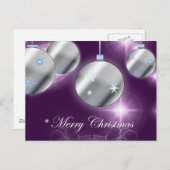 Cartes Pour Fêtes Annuelles Fête de Noël violet (Devant / Derrière)