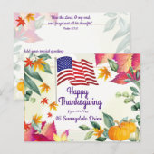 Cartes Pour Fêtes Annuelles Fête de Thanksgiving chrétienne avec feuillage d'a (Devant / Derrière)