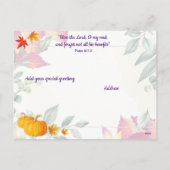 Cartes Pour Fêtes Annuelles Fête de Thanksgiving chrétienne avec feuillage d'a (Dos)