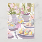 Cartes Pour Fêtes Annuelles Fête de thé à l'aquarelle de Pâques (Devant)