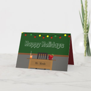 Cartes Pour Fêtes Annuelles Fête d'enseignant personnalisée avec lumières