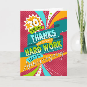 Cartes Pour Fêtes Annuelles Fête des 30 ans de l'employé, ambiance amusante et