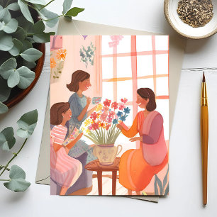 Cartes Pour Fêtes Annuelles Fête des Mères Aquarelle Fleurs Peintes à la Main