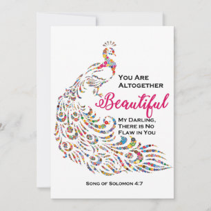 Cartes Pour Fêtes Annuelles Fête des Mères, Beau, Cantique des Cantiques, Paon